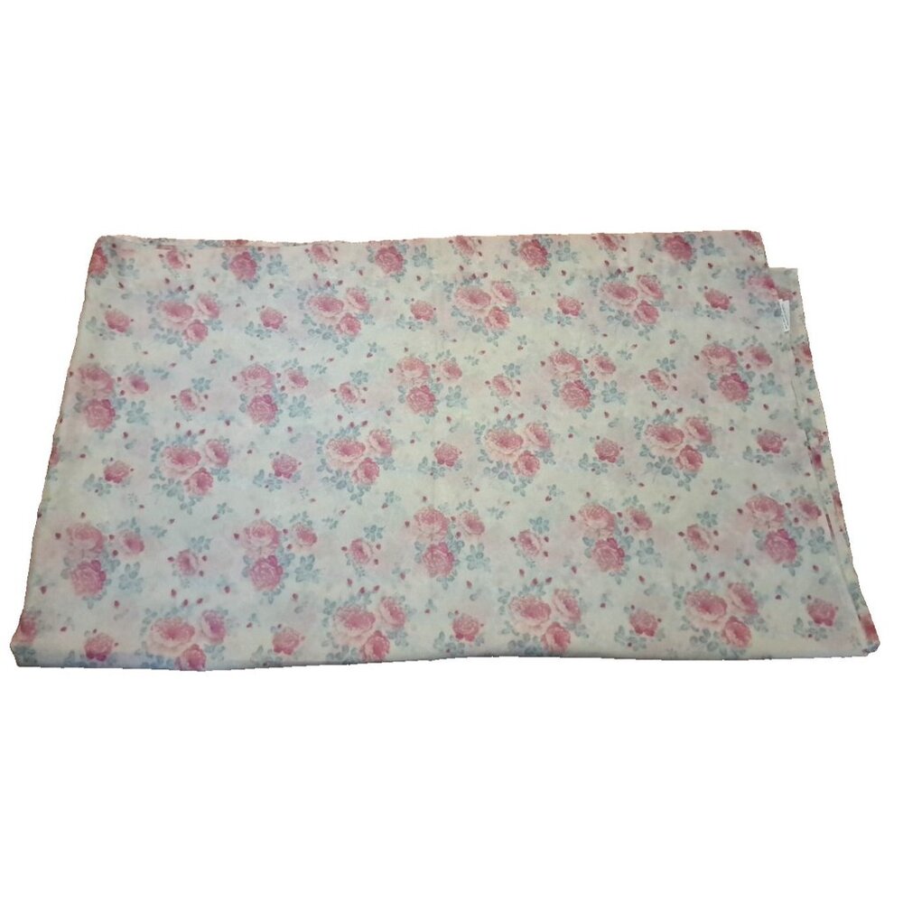 Twin Flat Sheet Pink Peony Cottage Coquette Morgan Home White Polyester